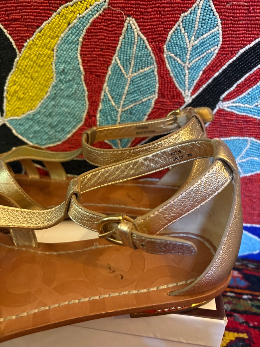 SZ 9 Coach gladiator metallic sandel - Picture 5 of 8
